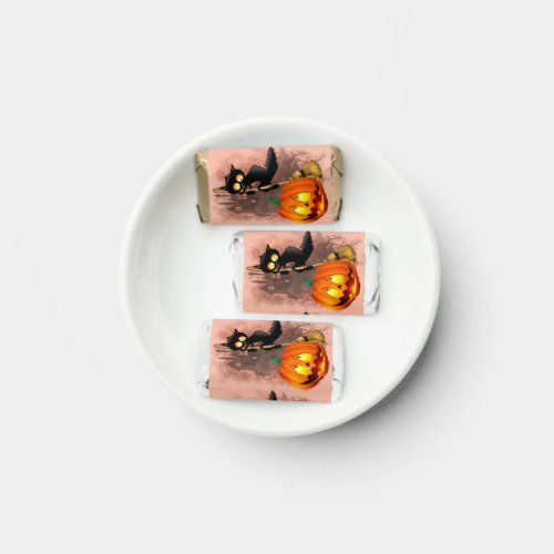 Cat Scared by Pumpkin Fun Halloween Character Hersheys Miniatures