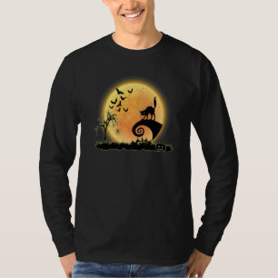 Cat Scary And Moon  Kitty Halloween Costume T-Shirt