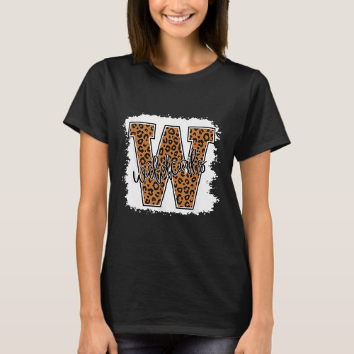 Cat School Spirit Leopard Back To School Girls  T_Shirt