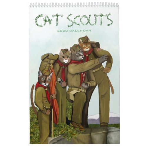 Cat Scouts 2020 Cute  Funny Camping Cats Calendar