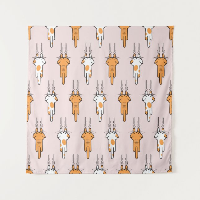 Cat scratch seamless pattern tapestry (Front)