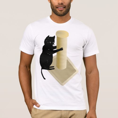 Cat Scratching Post Mens T_Shirt