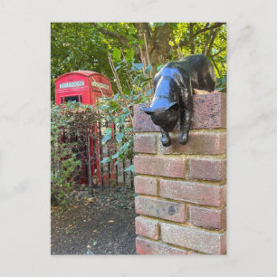 Cat Sculpture, London UK Postcard