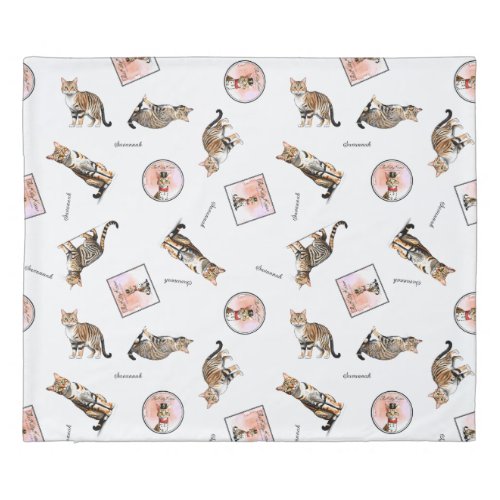 Cat seamless design pattern for blanket duvet 