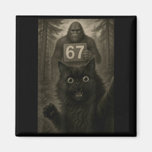 Cat Selfie 67 Meme Six Seven Funny Bigfoot  Magnet