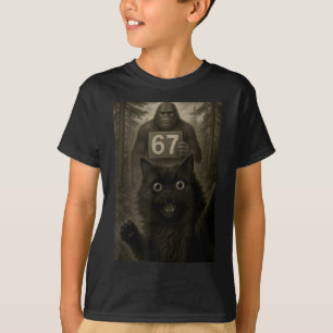 Cat Selfie 67 Meme Six Seven Funny Bigfoot  T-Shirt