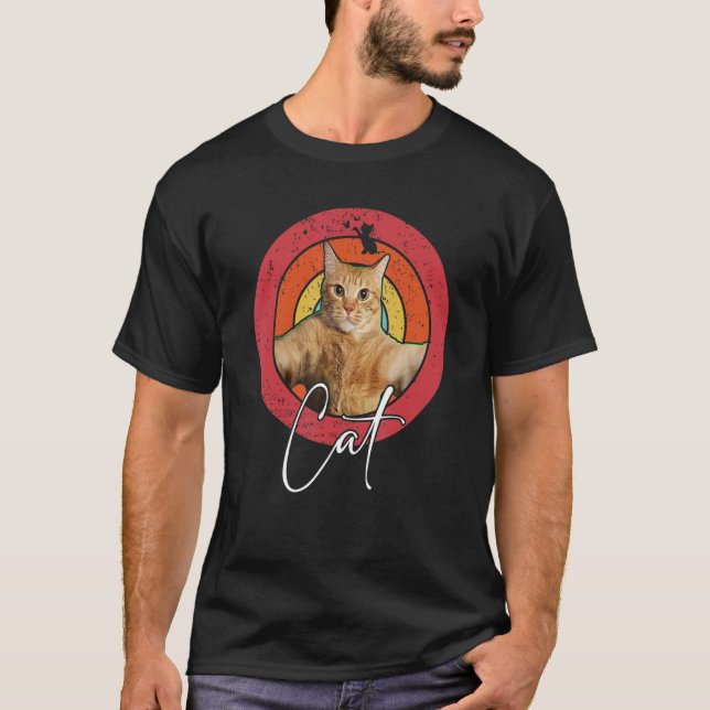 Cat Selfie And Round Rainbow T-Shirt (Front)