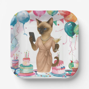 Cat Selfie Birthday Party  Paper Plates