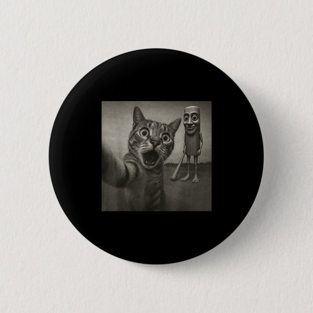 Cat Selfie Tung Tung Tung Sahur Italian Brainrot F Button (Front)
