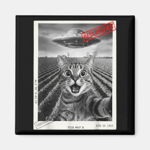 Cat Selfie Ufo Alien Funny Surprised Cat Meme Men  Magnet