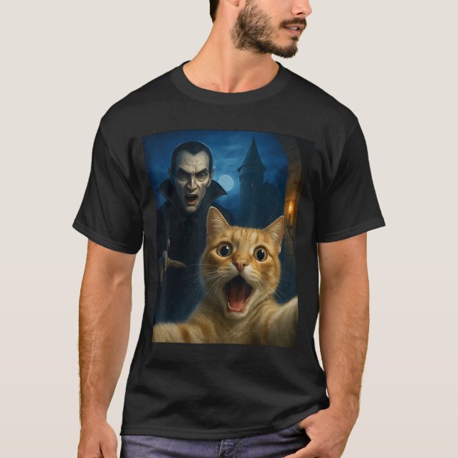 Cat Selfie With A Vamre Funny Cat  T-Shirt (Front)