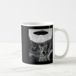 Cat Selfie With Alien Ufo Funny Cat Funny Ed Cat Coffee Mug