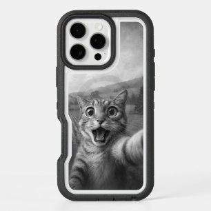 Cat Selfie With Alien UFO Funny Cat Gifts iPhone 16 Pro Max Case