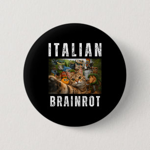 Cat selfie with funny italian brainrot meme button