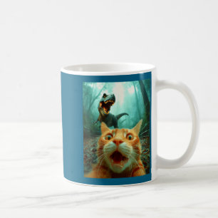 Cat Selfie With T-rex Dinosaur Trex Dino Men Women Coffee Mug
