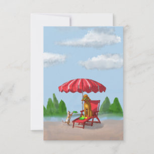 Cat Servant and Poodle Note Card