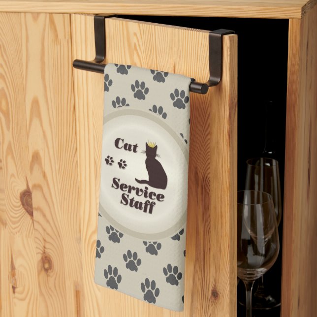 Cat Service Staff 😸 Kitchen Towel (Thirds Fold)