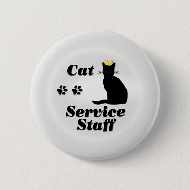 Cat Service Staff Pinback Button (Front)