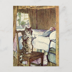 Cat Serving Tea Recipe Card