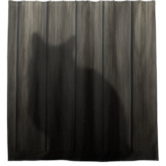 Cat Shadow On Wood Shower Curtain