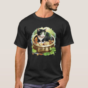 Cat Shamrock St Patrick s Day Leprechaun Cat Cat T-Shirt