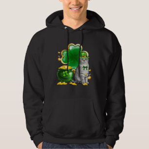 Cat Shamrock St Patricks Day Cat Meowy Irish Hoodie