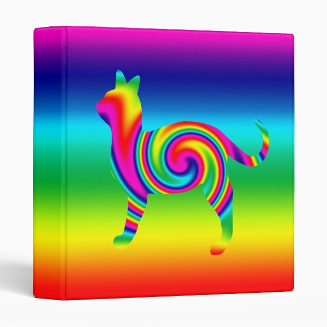 Cat Shaped Rainbow Twist Binder (Front/Spine)