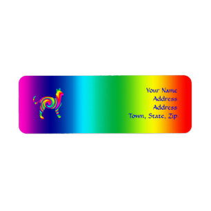 Cat Shaped Rainbow Twist Label