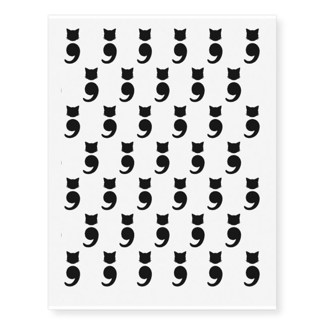 Cat shaped Semicolon tattoo (Front)