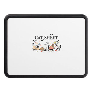 Cat Sheet Cute Black Cats in Ghost Halloween Men W Hitch Cover