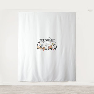 Cat Sheet Cute Black Cats in Ghost Halloween Men W Tapestry