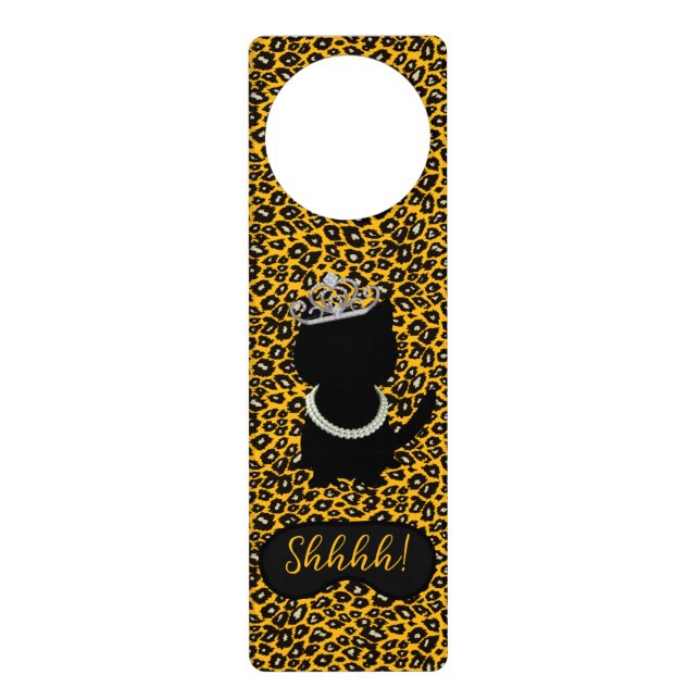  Cat Shh Sleeping Princess Tiara Party Door Hanger (Front)