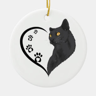 Cat Shirt Cat Shirts For Women Girls Kids Cute Hea Ceramic Ornament