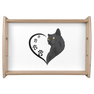 Cat Shirt Cat Shirts For Women Girls Kids Cute Hea Serving Tray