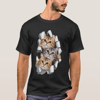 Cat Shirt, Cat Tshirt, Cat Torn Cloth Shirt, Kitte T-Shirt