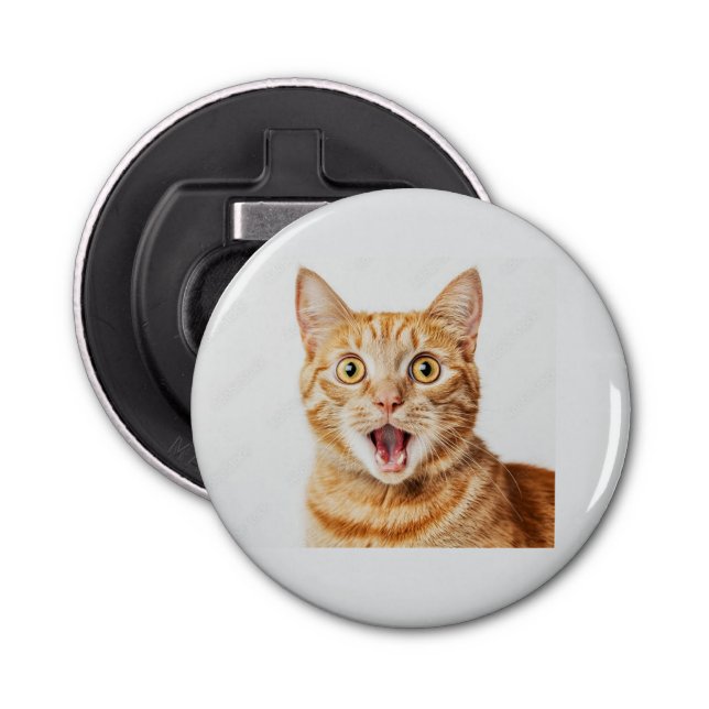 cat shocked bottle rocked bottle opener (Front)
