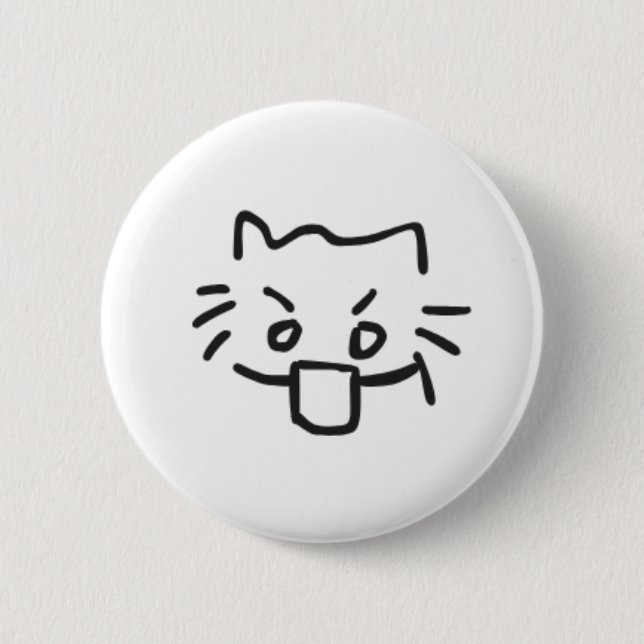 cat shocked button (Front)