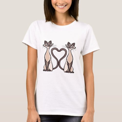 Cat Siame Cats Love Cat Mom Cat Dad Kitten Gift T_Shirt