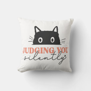 Cat Silently Judging You Throw Pillow