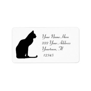 Cat Silhouette Address Label