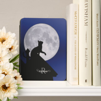 Cat Silhouette Against A Full Moon Kindle Cover