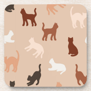 Cat silhouette beverage coaster