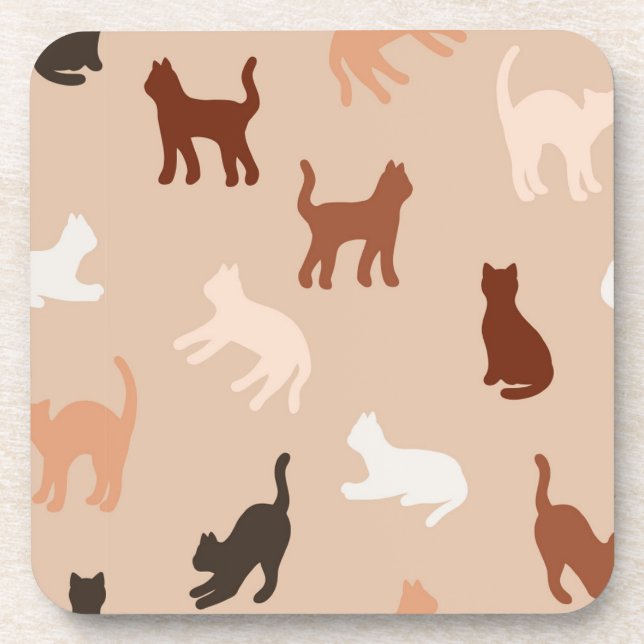 Cat silhouette beverage coaster (Front)