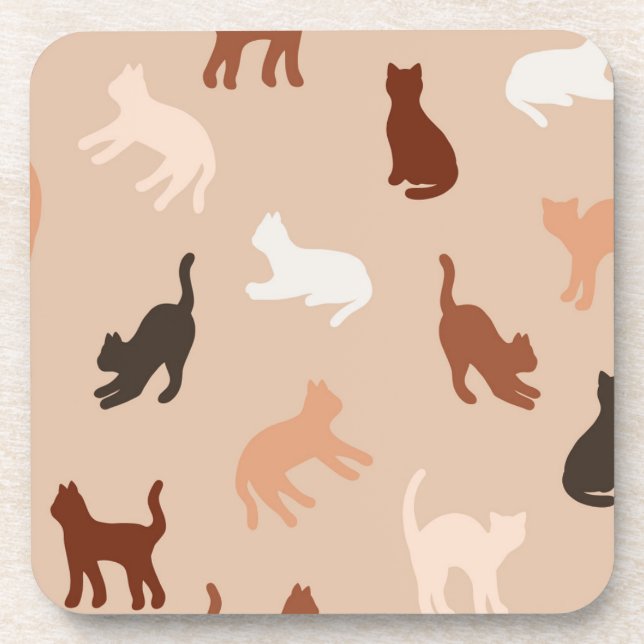 Cat silhouette beverage coaster (Front)