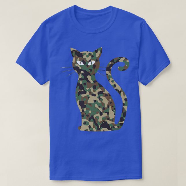 cat silhouette camoue pattern  T-Shirt (Design Front)
