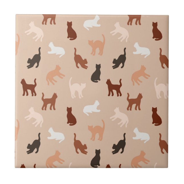 Cat silhouette ceramic tile (Front)