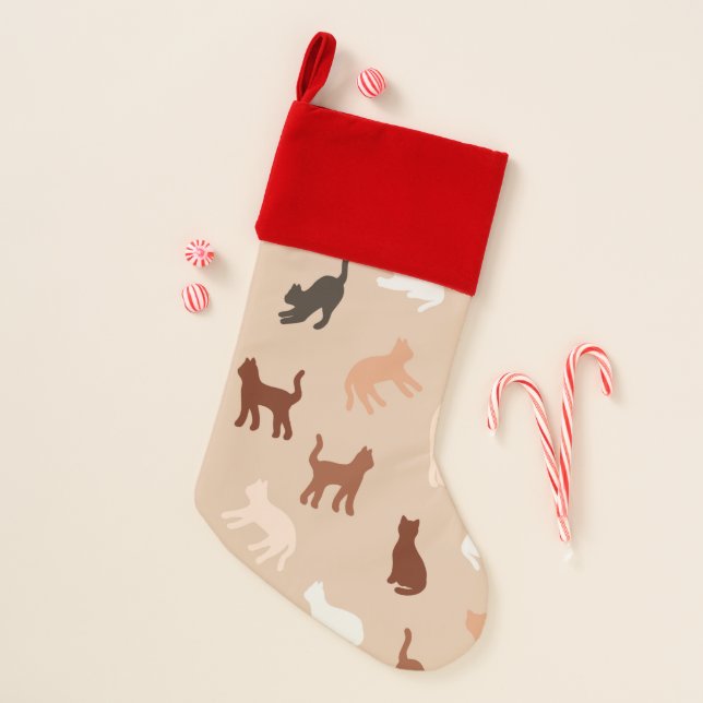 Cat silhouette christmas stocking (Front)
