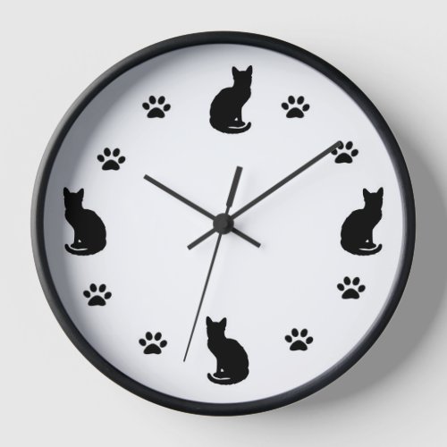 Cat Silhouette Clock