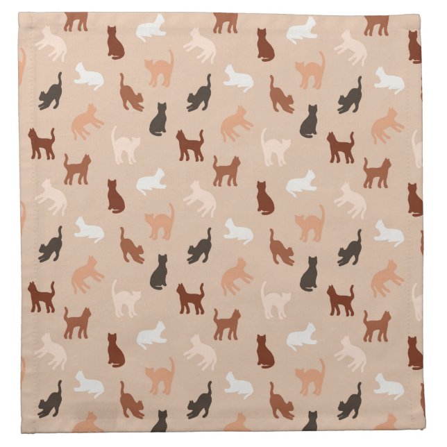Cat silhouette cloth napkin (Front)