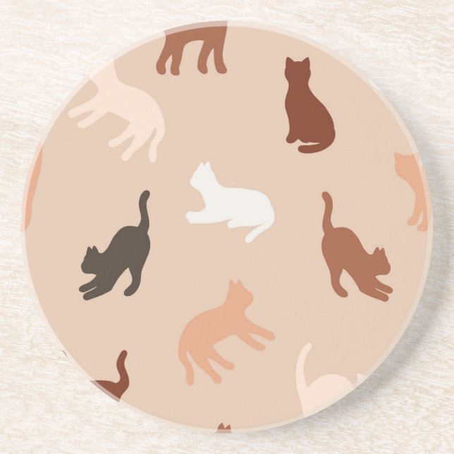Cat silhouette coaster (Front)